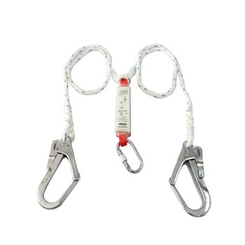 เชือกเซฟตี้ เชือกนิรภัย Safety lanyard with absorder 2 hook